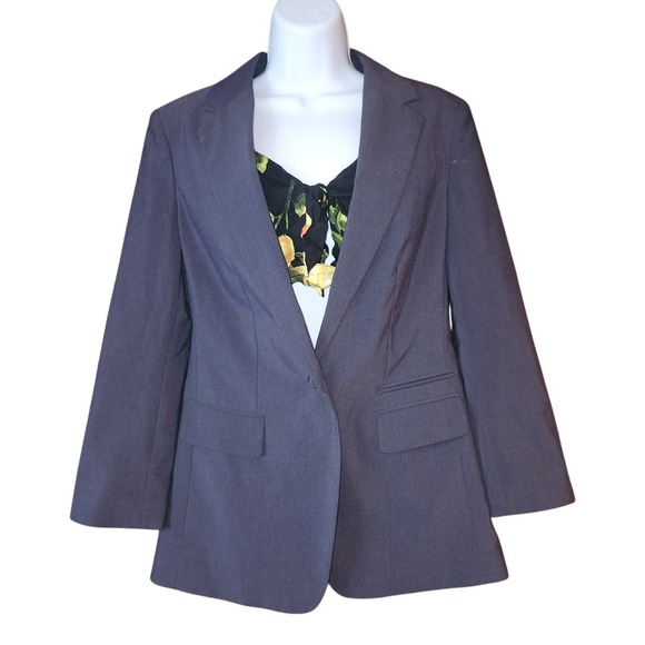 American Eagle Outfitters Jackets & Blazers - American Eagle Blue Gray Single Button Long Blazer Size Small